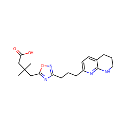 CC(C)(CC(=O)O)Cc1nc(CCCc2ccc3c(n2)NCCC3)no1 ZINC000028568872