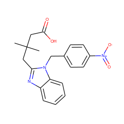 CC(C)(CC(=O)O)Cc1nc2ccccc2n1Cc1ccc([N+](=O)[O-])cc1 ZINC000013826795