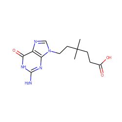 CC(C)(CCC(=O)O)CCn1cnc2c(=O)[nH]c(N)nc21 ZINC000013735766