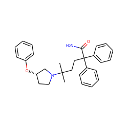 CC(C)(CCC(C(N)=O)(c1ccccc1)c1ccccc1)N1CC[C@H](Oc2ccccc2)C1 ZINC000034984449