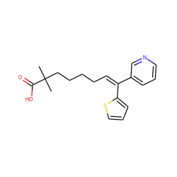 CC(C)(CCCC/C=C(/c1cccnc1)c1cccs1)C(=O)O ZINC000026738714