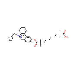 CC(C)(CCCCCCC(C)(C)C(=O)Oc1ccc2c(c1)[C@@]13CCCC[C@H]1[C@@H](C2)N(CC1CCC1)CC3)C(=O)O ZINC000049695315