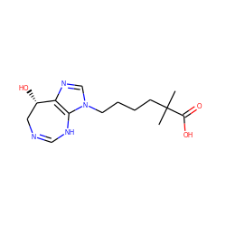 CC(C)(CCCCn1cnc2c1NC=NC[C@@H]2O)C(=O)O ZINC000013807374