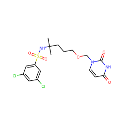 CC(C)(CCCOCn1ccc(=O)[nH]c1=O)NS(=O)(=O)c1cc(Cl)cc(Cl)c1 ZINC000116100710