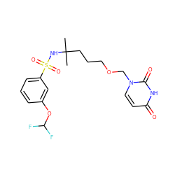 CC(C)(CCCOCn1ccc(=O)[nH]c1=O)NS(=O)(=O)c1cccc(OC(F)F)c1 ZINC000116099902