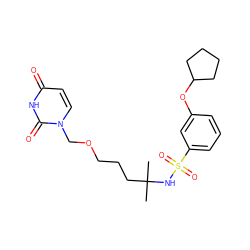 CC(C)(CCCOCn1ccc(=O)[nH]c1=O)NS(=O)(=O)c1cccc(OC2CCCC2)c1 ZINC000116101059