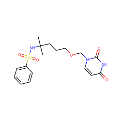 CC(C)(CCCOCn1ccc(=O)[nH]c1=O)NS(=O)(=O)c1ccccc1 ZINC000058649536