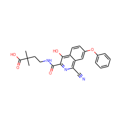 CC(C)(CCNC(=O)c1nc(C#N)c2cc(Oc3ccccc3)ccc2c1O)C(=O)O ZINC000146738756