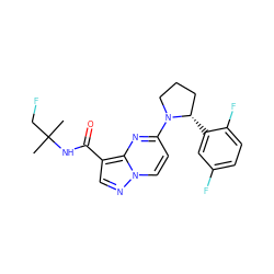 CC(C)(CF)NC(=O)c1cnn2ccc(N3CCC[C@@H]3c3cc(F)ccc3F)nc12 ZINC000169281446