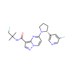 CC(C)(CF)NC(=O)c1cnn2ccc(N3CCC[C@@H]3c3cncc(F)c3)nc12 ZINC000169704170