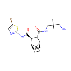 CC(C)(CN)CNC(=O)[C@H]1[C@H](C(=O)Nc2ncc(Br)s2)[C@@H]2C=C[C@H]1C21CC1 ZINC000168359964