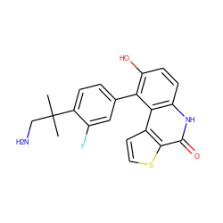 CC(C)(CN)c1ccc(-c2c(O)ccc3[nH]c(=O)c4sccc4c23)cc1F ZINC000150161168