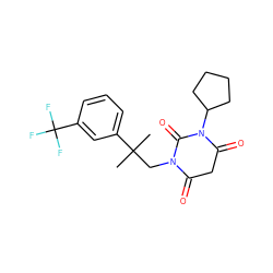 CC(C)(CN1C(=O)CC(=O)N(C2CCCC2)C1=O)c1cccc(C(F)(F)F)c1 ZINC000101678002