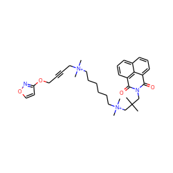 CC(C)(CN1C(=O)c2cccc3cccc(c23)C1=O)C[N+](C)(C)CCCCCC[N+](C)(C)CC#CCOc1ccon1 ZINC000028566794