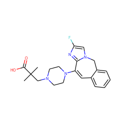 CC(C)(CN1CCN(C2=Cc3ccccc3Cn3cc(F)nc32)CC1)C(=O)O ZINC000058575317