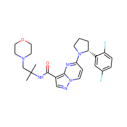 CC(C)(CN1CCOCC1)NC(=O)c1cnn2ccc(N3CCC[C@@H]3c3cc(F)ccc3F)nc12 ZINC000169704124