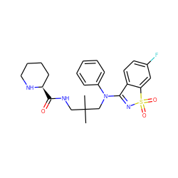 CC(C)(CNC(=O)[C@@H]1CCCCN1)CN(C1=NS(=O)(=O)c2cc(F)ccc21)c1ccccc1 ZINC000064549645