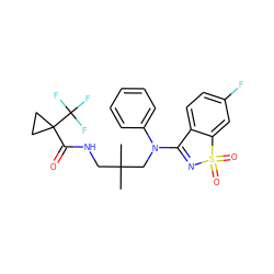 CC(C)(CNC(=O)C1(C(F)(F)F)CC1)CN(C1=NS(=O)(=O)c2cc(F)ccc21)c1ccccc1 ZINC000064559991