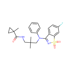 CC(C)(CNC(=O)C1(C)CC1)CN(C1=NS(=O)(=O)c2cc(F)ccc21)c1ccccc1 ZINC000064559208