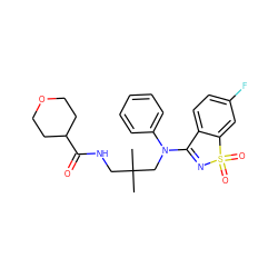 CC(C)(CNC(=O)C1CCOCC1)CN(C1=NS(=O)(=O)c2cc(F)ccc21)c1ccccc1 ZINC000064560227