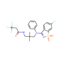 CC(C)(CNC(=O)CC(F)(F)F)CN(C1=NS(=O)(=O)c2cc(F)ccc21)c1ccccc1 ZINC000064560223