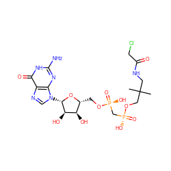 CC(C)(CNC(=O)CCl)CO[P@](=O)(O)C[P@](=O)(O)OC[C@H]1O[C@@H](n2cnc3c(=O)[nH]c(N)nc32)[C@H](O)[C@@H]1O ZINC001772597985