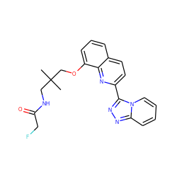 CC(C)(CNC(=O)CF)COc1cccc2ccc(-c3nnc4ccccn34)nc12 ZINC000096175126