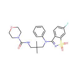 CC(C)(CNC(=O)N1CCOCC1)CN(C1=NS(=O)(=O)c2cc(F)ccc21)c1ccccc1 ZINC000064549614