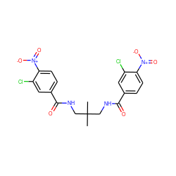 CC(C)(CNC(=O)c1ccc([N+](=O)[O-])c(Cl)c1)CNC(=O)c1ccc([N+](=O)[O-])c(Cl)c1 ZINC000002088172