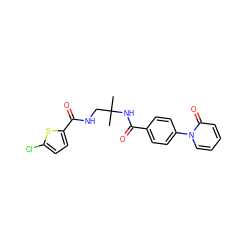 CC(C)(CNC(=O)c1ccc(Cl)s1)NC(=O)c1ccc(-n2ccccc2=O)cc1 ZINC000028822822