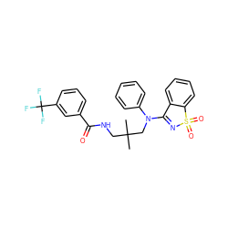 CC(C)(CNC(=O)c1cccc(C(F)(F)F)c1)CN(C1=NS(=O)(=O)c2ccccc21)c1ccccc1 ZINC000064549591