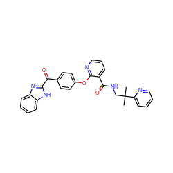 CC(C)(CNC(=O)c1cccnc1Oc1ccc(C(=O)c2nc3ccccc3[nH]2)cc1)c1ccccn1 ZINC000169132433