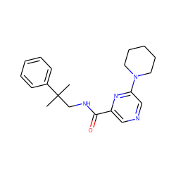 CC(C)(CNC(=O)c1cncc(N2CCCCC2)n1)c1ccccc1 ZINC000028882388