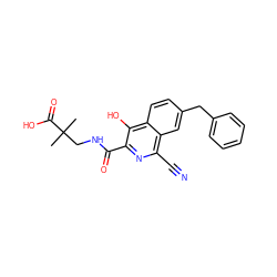 CC(C)(CNC(=O)c1nc(C#N)c2cc(Cc3ccccc3)ccc2c1O)C(=O)O ZINC000146701009