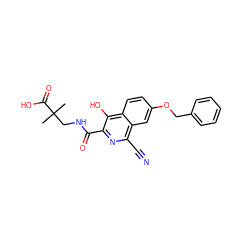 CC(C)(CNC(=O)c1nc(C#N)c2cc(OCc3ccccc3)ccc2c1O)C(=O)O ZINC000146677687