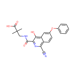 CC(C)(CNC(=O)c1nc(C#N)c2ccc(Oc3ccccc3)cc2c1O)C(=O)O ZINC000146775118