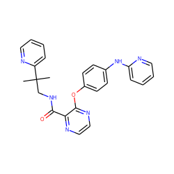 CC(C)(CNC(=O)c1nccnc1Oc1ccc(Nc2ccccn2)cc1)c1ccccn1 ZINC000148002325