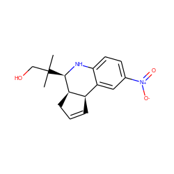 CC(C)(CO)[C@H]1Nc2ccc([N+](=O)[O-])cc2[C@H]2C=CC[C@H]21 ZINC000034022720