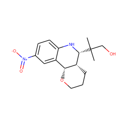 CC(C)(CO)[C@H]1Nc2ccc([N+](=O)[O-])cc2[C@H]2OCCC[C@H]21 ZINC000073140067