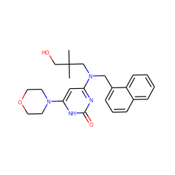 CC(C)(CO)CN(Cc1cccc2ccccc12)c1cc(N2CCOCC2)[nH]c(=O)n1 ZINC000095556409