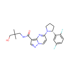 CC(C)(CO)CNC(=O)c1cnn2ccc(N3CCC[C@@H]3c3cc(F)ccc3F)nc12 ZINC000169704236