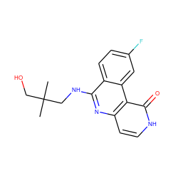 CC(C)(CO)CNc1nc2cc[nH]c(=O)c2c2cc(F)ccc12 ZINC000064573194