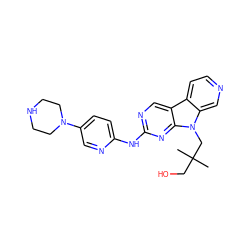 CC(C)(CO)Cn1c2cnccc2c2cnc(Nc3ccc(N4CCNCC4)cn3)nc21 ZINC000117682027