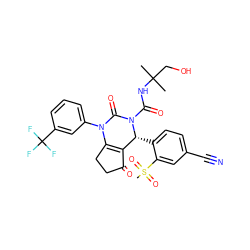 CC(C)(CO)NC(=O)N1C(=O)N(c2cccc(C(F)(F)F)c2)C2=C(C(=O)CC2)[C@H]1c1ccc(C#N)cc1S(C)(=O)=O ZINC001772630060