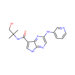 CC(C)(CO)NC(=O)c1c[nH]c2ncc(Nc3cccnc3)nc12 ZINC000145188973