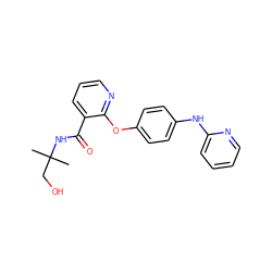 CC(C)(CO)NC(=O)c1cccnc1Oc1ccc(Nc2ccccn2)cc1 ZINC000148645352