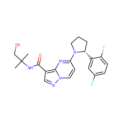 CC(C)(CO)NC(=O)c1cnn2ccc(N3CCC[C@@H]3c3cc(F)ccc3F)nc12 ZINC000169704123