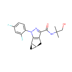 CC(C)(CO)NC(=O)c1nn(-c2ccc(F)cc2F)c2c1C[C@H]1C[C@@H]21 ZINC000068248385