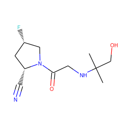 CC(C)(CO)NCC(=O)N1C[C@@H](F)C[C@H]1C#N ZINC000036518857