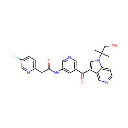 CC(C)(CO)n1cc(C(=O)c2cncc(NC(=O)Cc3ccc(F)cn3)c2)c2cnccc21 ZINC001772604572